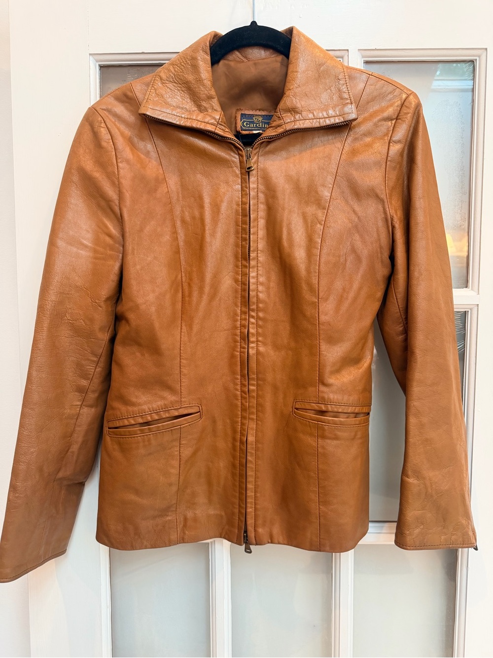Vintage Gardini 70’s Made in Italy Chestnut Brown Leather Zip Moto Jacket Size M - Picture 4 of 16